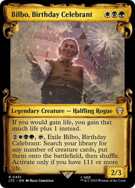 Bilbo, Birthday Celebrant (Showcase Scroll) (Silver Foil)