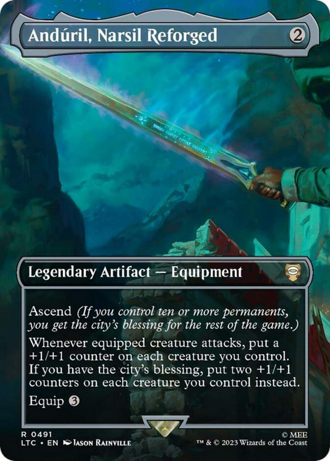 Anduril, Narsil Reforged (Borderless Scene) (Foil) | The Lord of the Rings Commander