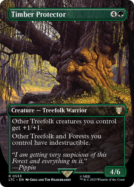 Timber Protector (Borderless Hildebrandt) (Silver Foil) | The Lord of the Rings Commander