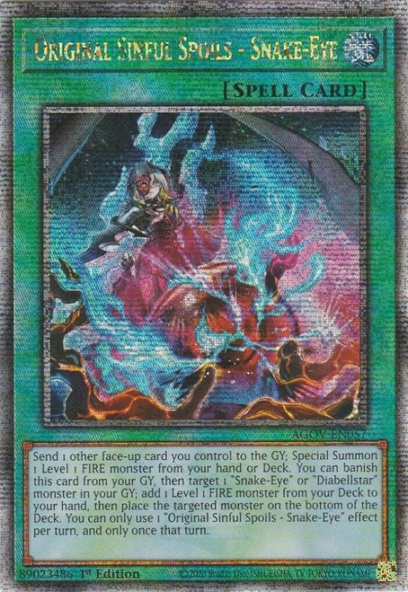 AGOV-EN057 Original Sinful Spoils – Snake-Eye (Quarter Century Secret Rare)