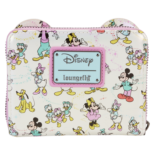 Disney: Disney100 Mickey & Friends Classic All-Over Print Iridescent Zip Around Wallet