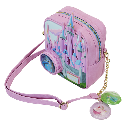 Disney: Sleeping Beauty Castle Three Good Fairies Stained Glass Crossbody Bag