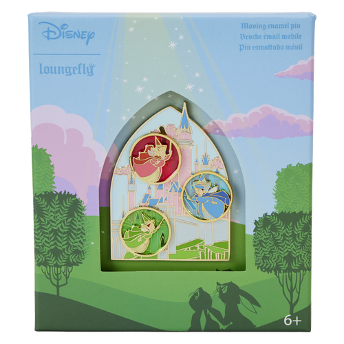 Disney: Sleeping Beauty Aurora Castle With Fairies Moving 3 Inch Pin