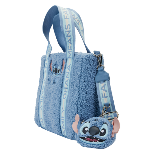 Disney: Stitch Plush Sherpa Tote Bag With Coin Bag
