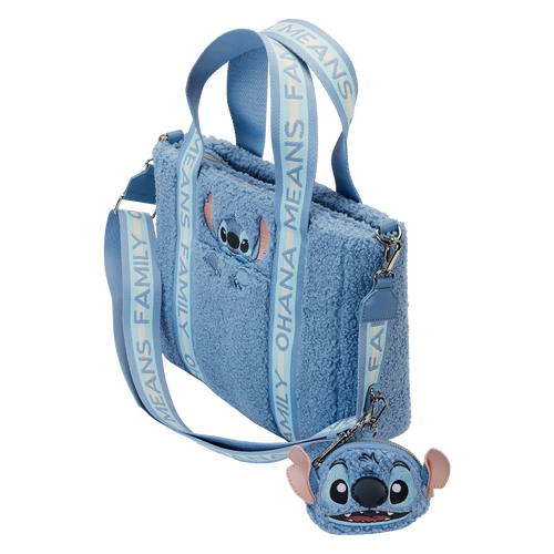 Disney: Stitch Plush Sherpa Tote Bag With Coin Bag