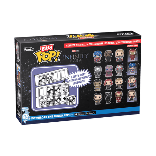 Bitty POP! Marvel The Infinity Saga: Captain America (holding shield), Nick Fury & Thor 4-Pack