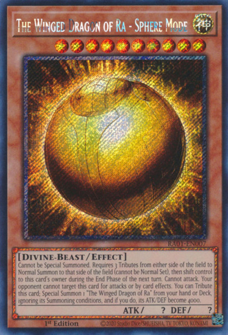 RA01-EN007 The Winged Dragon of Ra - Sphere Mode (Platinum Secret Rare)