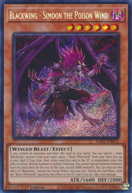 RA01-EN012 Blackwing - Simoon the Poison Wind (Secret Rare)
