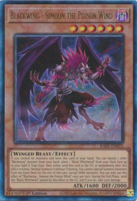 RA01-EN012 Blackwing - Simoon the Poison Wind (Ultimate Rare)