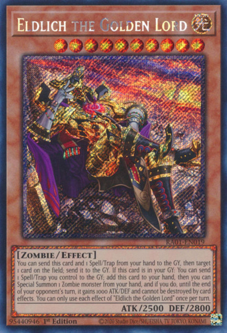 RA01-EN019 Eldlich the Golden Lord (Alternate Art) (Platinum Secret Rare)