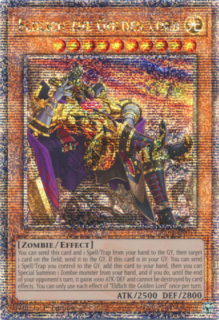 RA01-EN019 Eldlich the Golden Lord (Alternate Art) (Quarter Century Secret Rare)