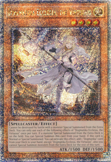RA01-EN020 Dogmatika Ecclesia, the Virtuous (Quarter Century Secret Rare)