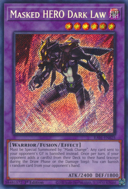RA01-EN025 Masked HERO Dark Law (Secret Rare)