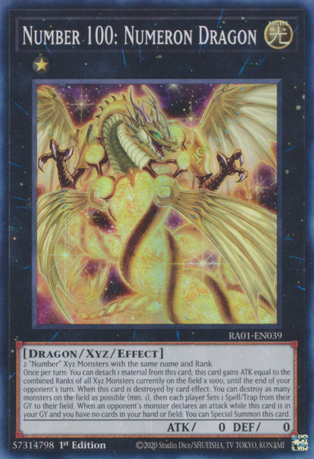 RA01-EN039 Number 100: Numeron Dragon (Super Rare)