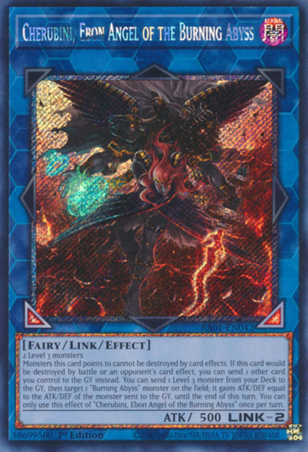 RA01-EN042 Cherubini, Ebon Angel of the Burning Abyss (Platinum Secret Rare)