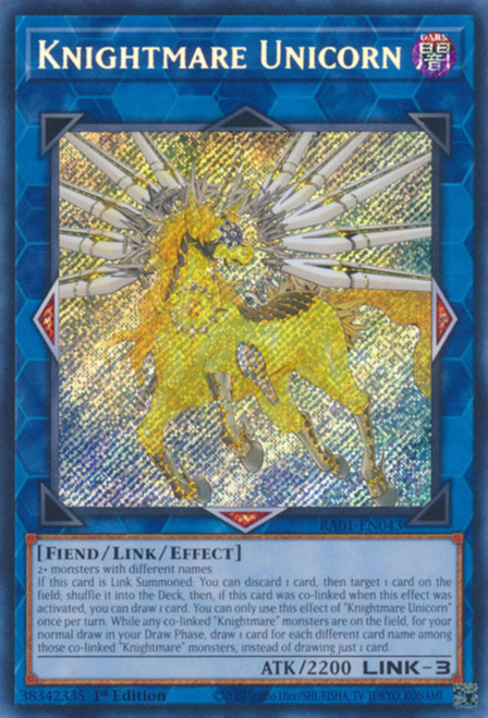 RA01-EN043 Knightmare Unicorn (Secret Rare)