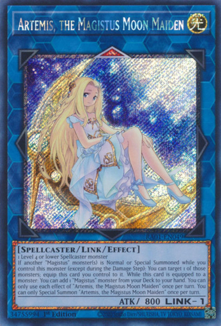 RA01-EN049 Artemis, the Magistus Moon Maiden (Platinum Secret Rare)