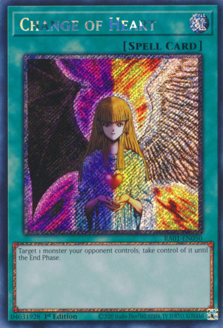 RA01-EN050 Change of Heart (Platinum Secret Rare)