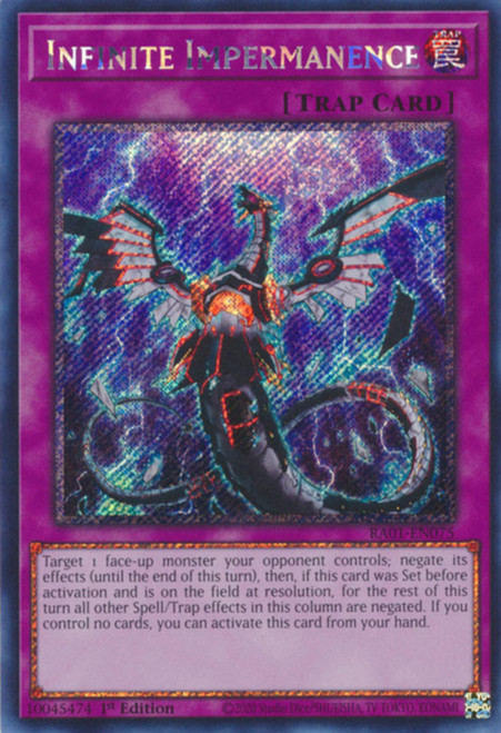 RA01-EN075 Infinite Impermanence (Platinum Secret Rare)