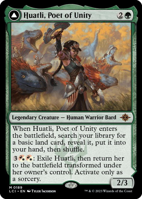 Huatli, Poet of Unity // Roar of the Fifth People (foil)