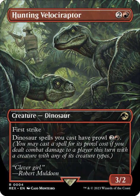 Hunting Velociraptor (Borderless Art)