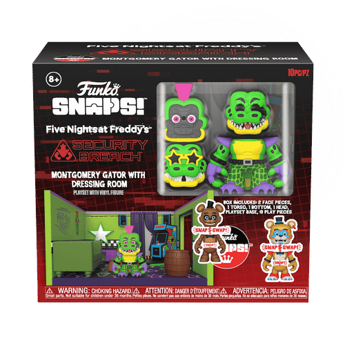 SNAPS! Five Nights at Freddy's: Security Breach - Montgomery Gator with Dressing Room Playset