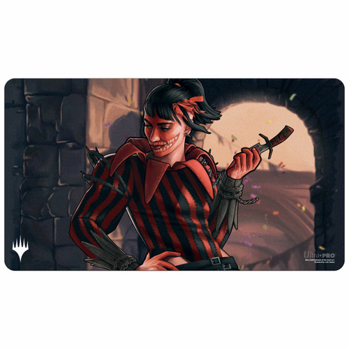 MTG Murders at Karlov Manor Playmat featuring Massacre Girl, Known Killer