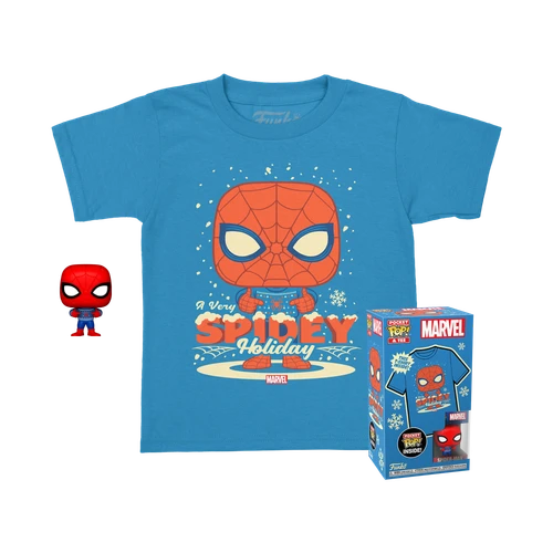 Pocket POP! & Tee: Marvel Holiday - Spider-Man in Ugly Sweater Children's T-Shirt set
