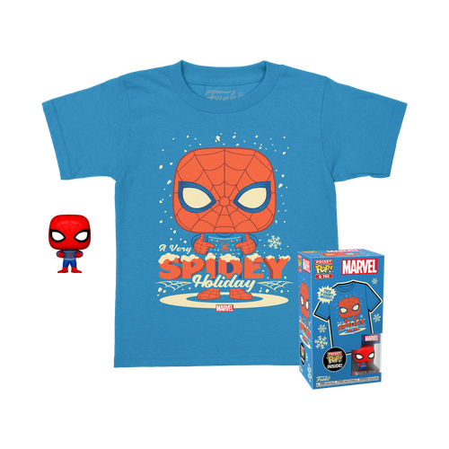 Pocket POP! & Tee: Marvel Holiday - Spider-Man in Ugly Sweater Children's T-Shirt set