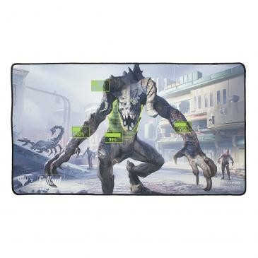 MTG Fallout Black Stitched Playmat featuring V.A.T.S