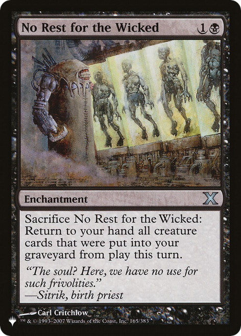 No Rest for the Wicked (The List Reprint)