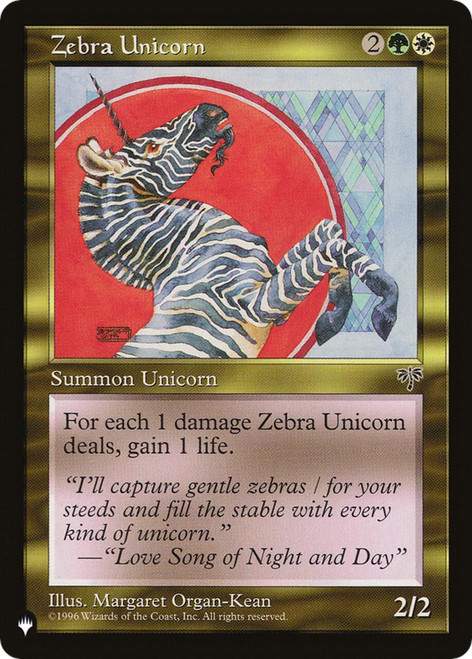 Zebra Unicorn (The List Reprint)