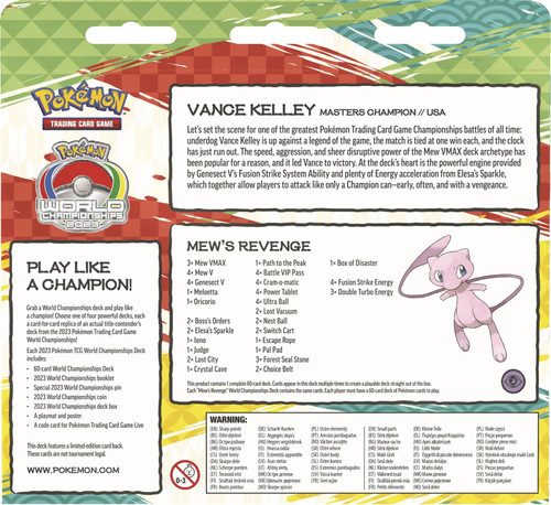 World Championship Deck 2023 Master Champion Vance Kelly - Mew's Revenge