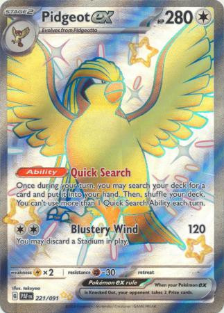 SV Paldean Fates 221/091 Pidgeot ex (Full Art Shiny)