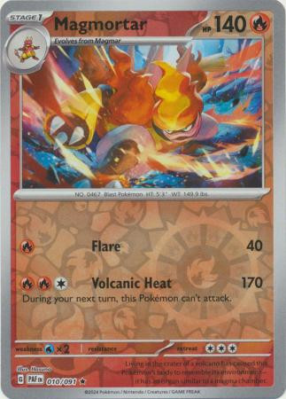 SV Paldean Fates 010/091 Magmortar (Reverse Holo)
