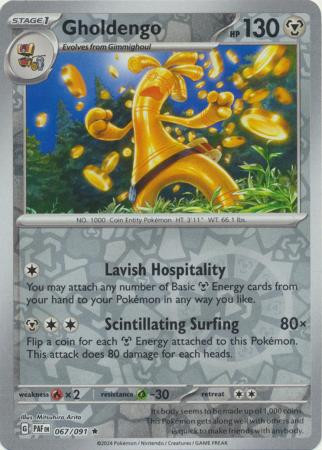 SV Paldean Fates 067/091 Gholdengo (Reverse Holo)