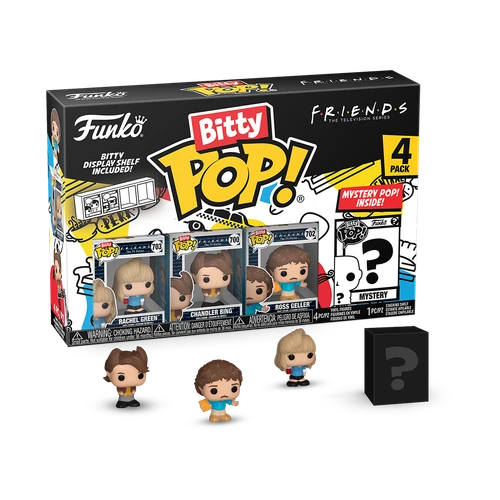 Bitty POP! Friends: Rachel Green (80's Hair), Chandler Bing (80's Hair), Ross Geller (80's Hair) 4-Pack
