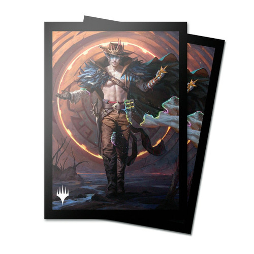 MTG Outlaws of Thunder Junction Deck Protector Sleeves Key Art featuring Oko, the Ringleader (100)