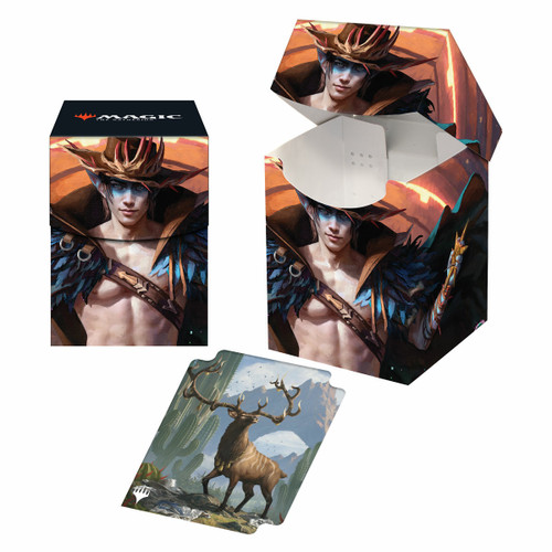 MTG Outlaws of Thunder Junction 100+ Deck Box Key Art featuring Oko, the Ringleader