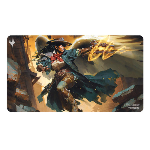 MTG Outlaws of Thunder Junction Playmat featuring Archangel of Tithes