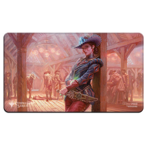 MTG Outlaws of Thunder Junction Stitched Edge Playmat featuring Marchesa, Dealer of Death