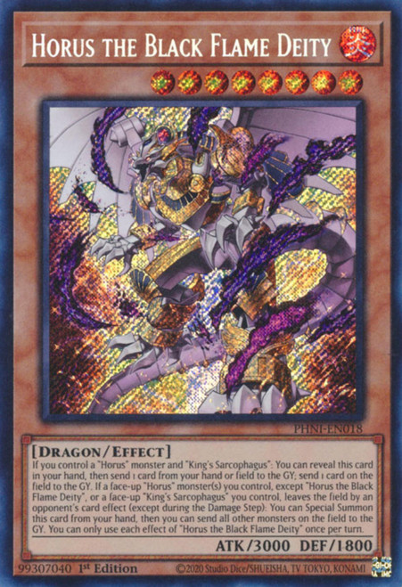 PHNI-EN018 Horus the Black Flame Deity (Secret Rare)
