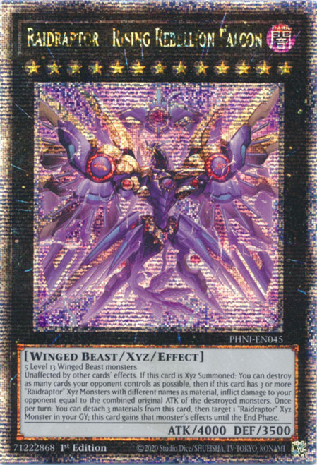 PHNI-EN045 Raidraptor - Rising Rebellion Falcon (Quarter Century Secret Rare)