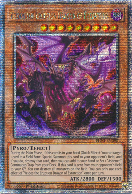 PHNI-EN090 Veidos the Eruption Dragon of Extinction (Quarter Century Secret Rare)