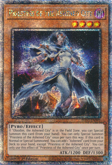 PHNI-EN093 Priestess of the Ashened City (Quarter Century Secret Rare)
