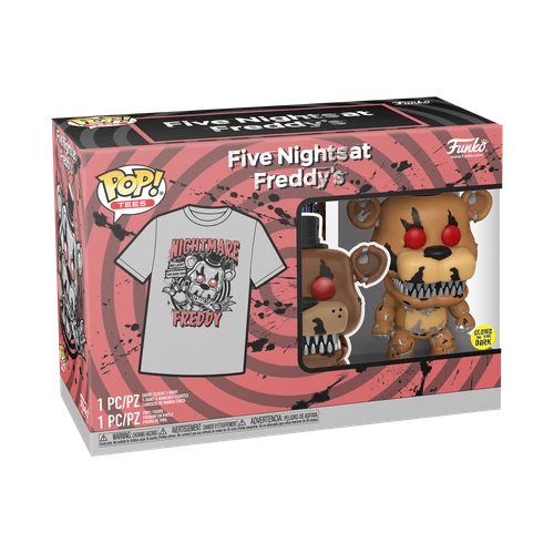 POP! & Tee: Five Nights at Freddy's - Nightmare Freddy (Glow in the Dark) T-Shirt set