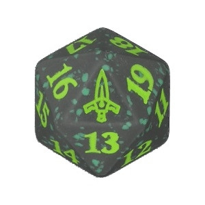 Magic Murders at Karlov Manor Spindown Dice - Black w/ Green