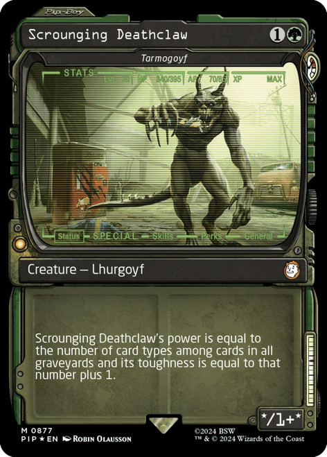 Tarmogoyf [Scrounging Deathclaw] (Showcase Frame) (Surge Foil) | Universes Beyond: Fallout