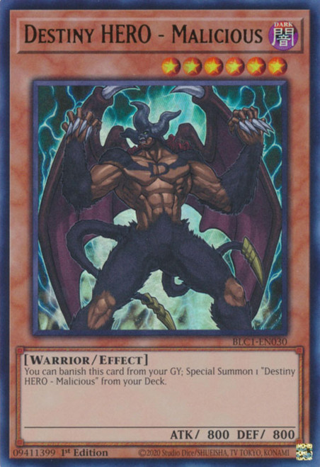 BLC1-EN030 Destiny HERO - Malicious (Gold Ultra Rare)