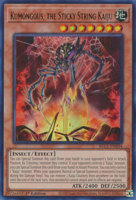BLC1-EN034 Kumongous, the Sticky String Kaiju (Gold Ultra Rare)
